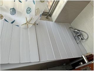 PVC Waterproof Bathtub Caddy Tray Folding Bathtub Cover, 0.6cm Thickness Scalable Dust-Proof Board Insulation Cover(70x105x0.6cm)
