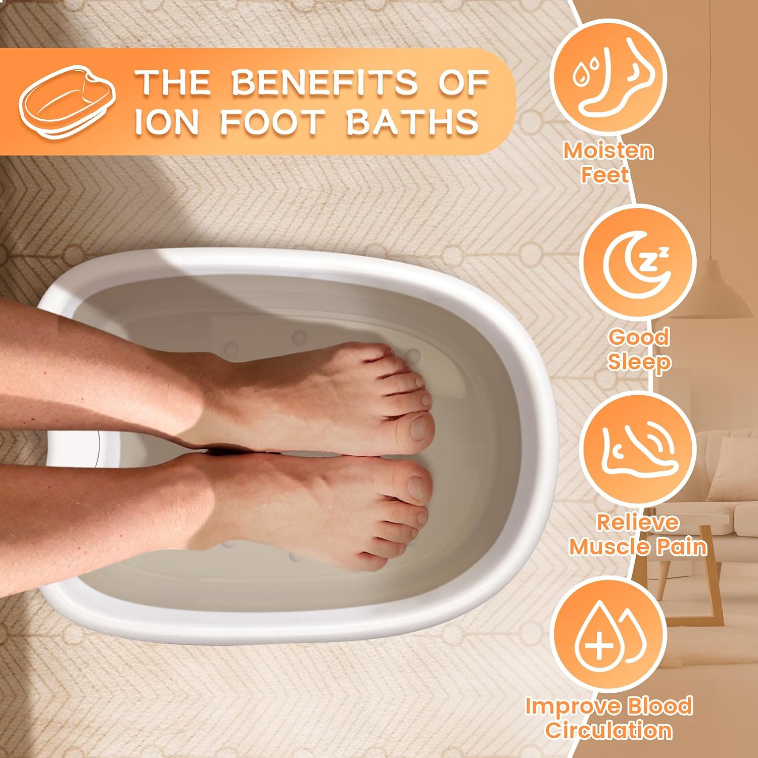 Ionic Bath Foot Basin for Detox Machine, Ionic Foot Bath Tub Basin, Feet Bucket with 100 Liners for Home Use