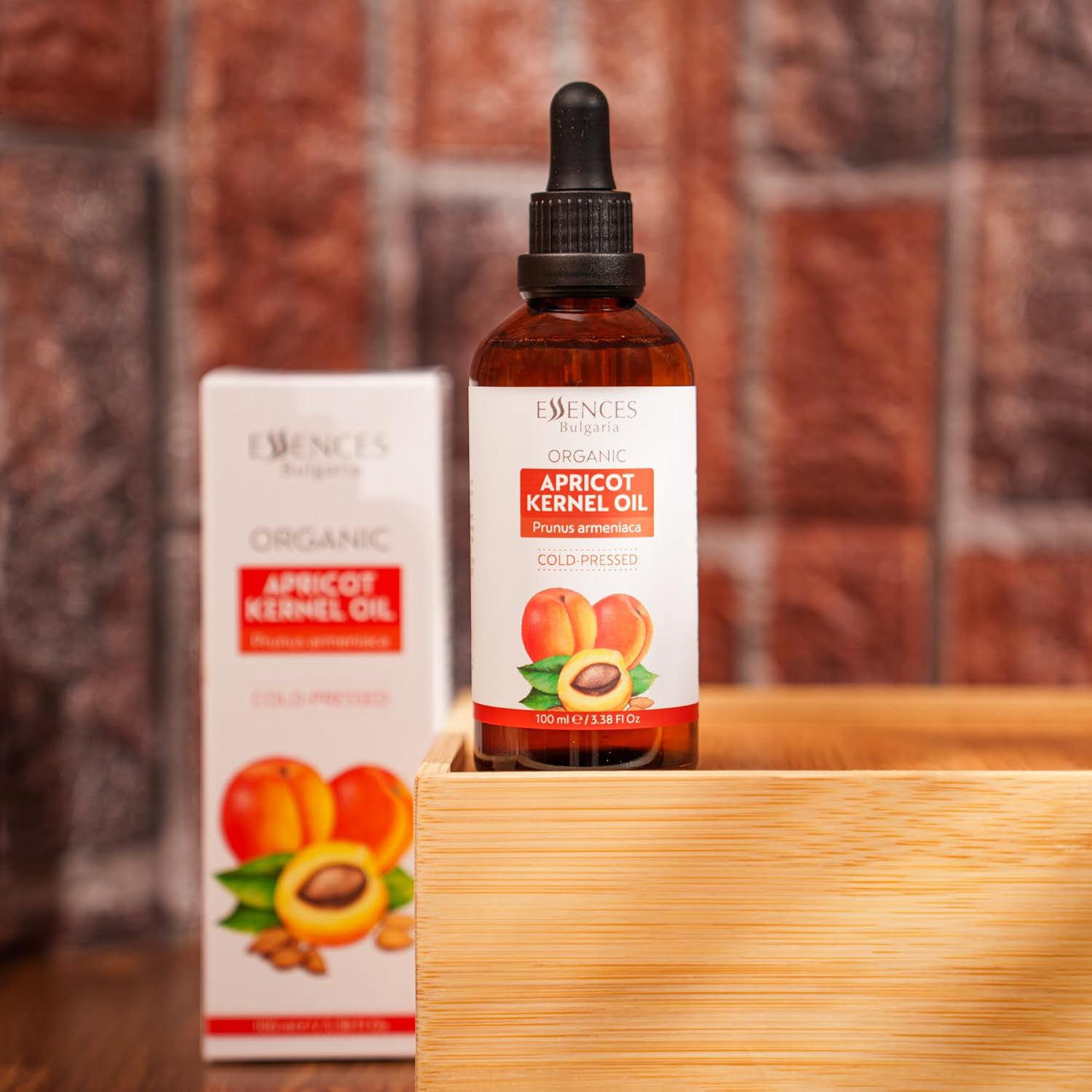 Essences Bulgaria Organic Apricot Kernel Oil 3.4 Fl Oz | 100ml | 100% Natural Cold-Pressed Oil | Therapeutic Quality | Family Owned Farm | Massage Base Oil | Natural Moisturizer | Ideal Carrier Oil