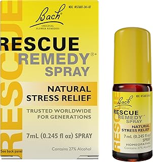 Bach RESCUE REMEDY Spray 7mL, Natural Stress Relief, Homeopathic Flower Essence, Vegan, Gluten and Sugar-Free, Non-Habit Forming