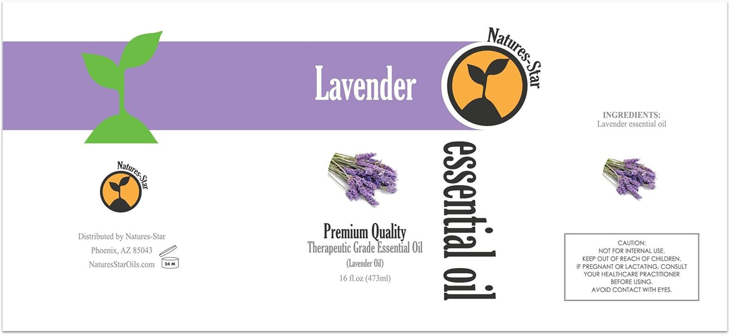 Natures-Star Pure Lavender Essential Oil Therapeutic Grade for Relaxation & Aromatherapy (4 Pack)