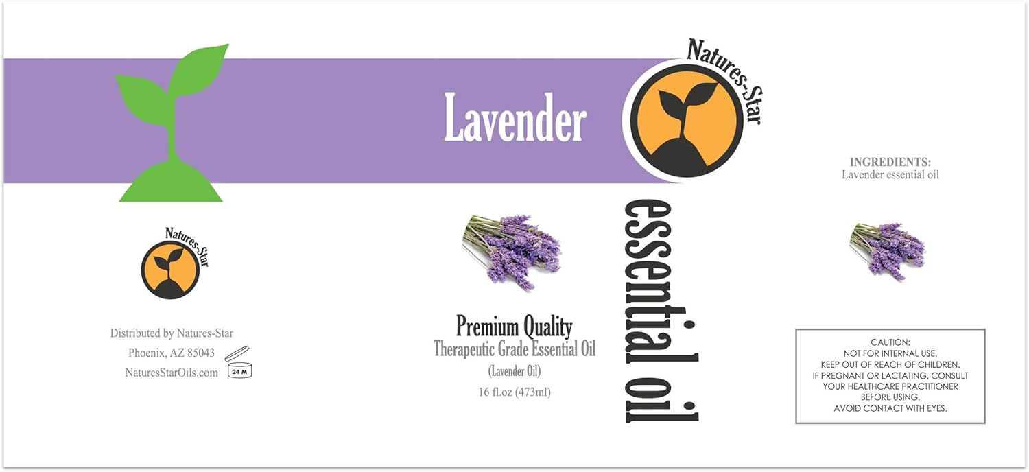 Natures-Star Pure Lavender Essential Oil Therapeutic Grade for Relaxation & Aromatherapy (4 Pack)