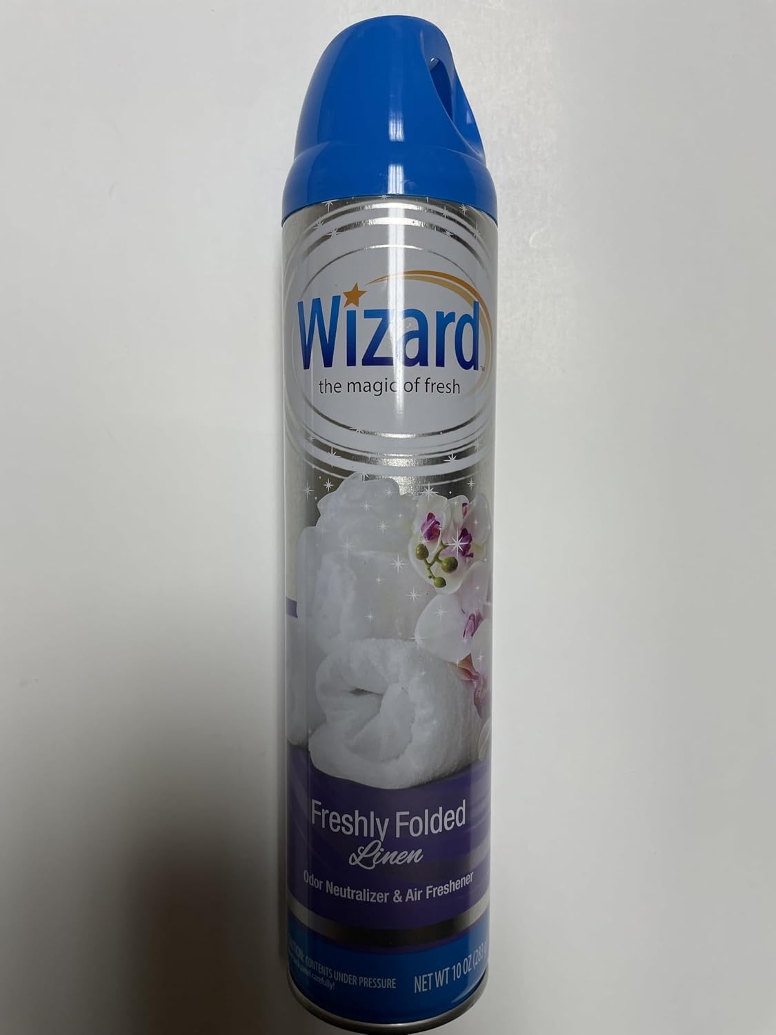 Wizard The Magic of Fresh | Odor Neutralizer & Air Freshener - 10 Oz. Freshly folded linen (Pack of 4) (Packaging May Vary)