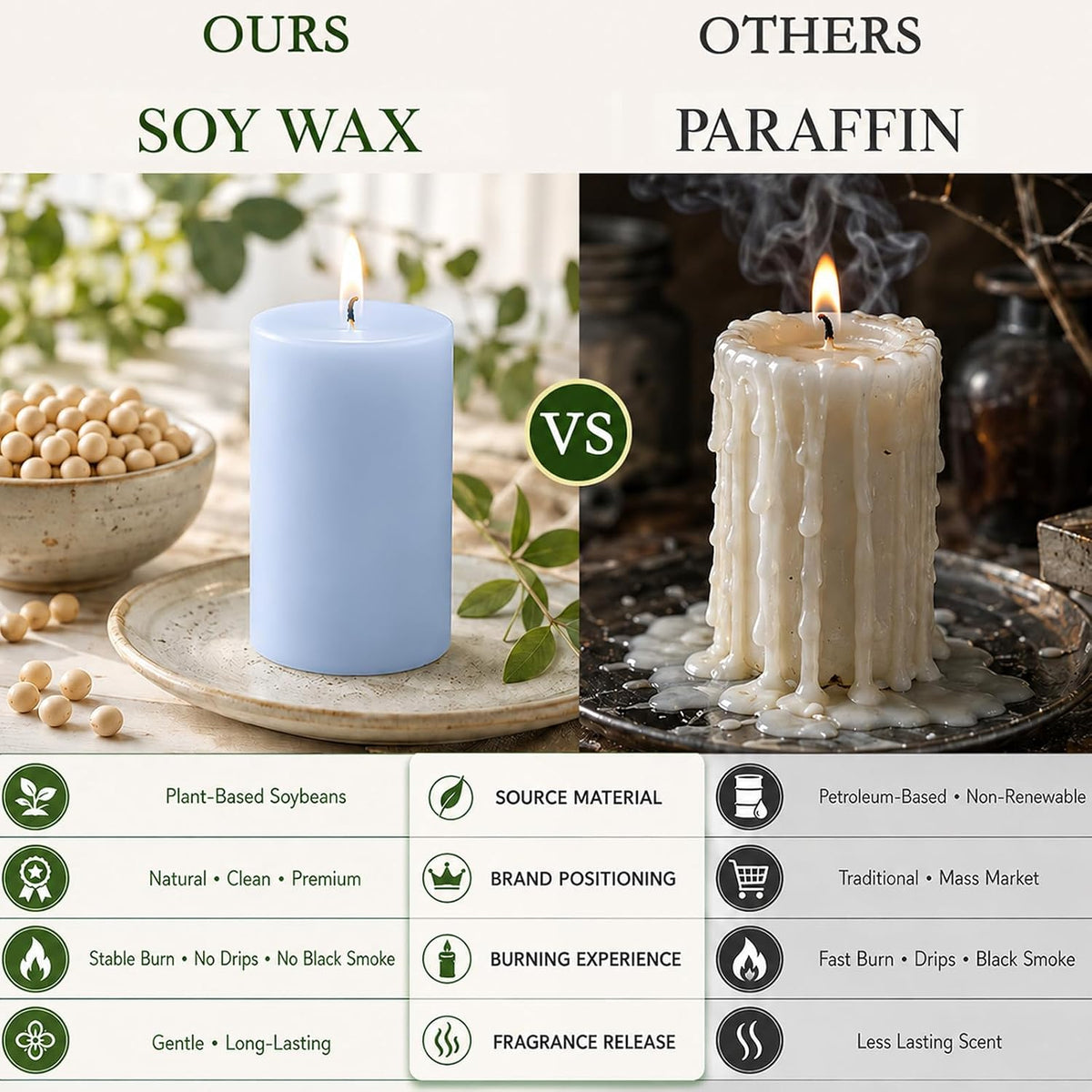 Scented Soy Pillar Candles