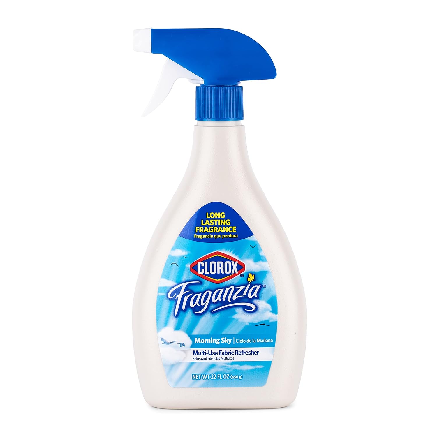 Clorox Fraganzia Refresher Spray, Morning Sky Scent - Multi-Use Fabric and Linen Freshener Spray, Odor Eliminator for Home, Couches, Curtains, and Upholstery, 22 Fl Oz