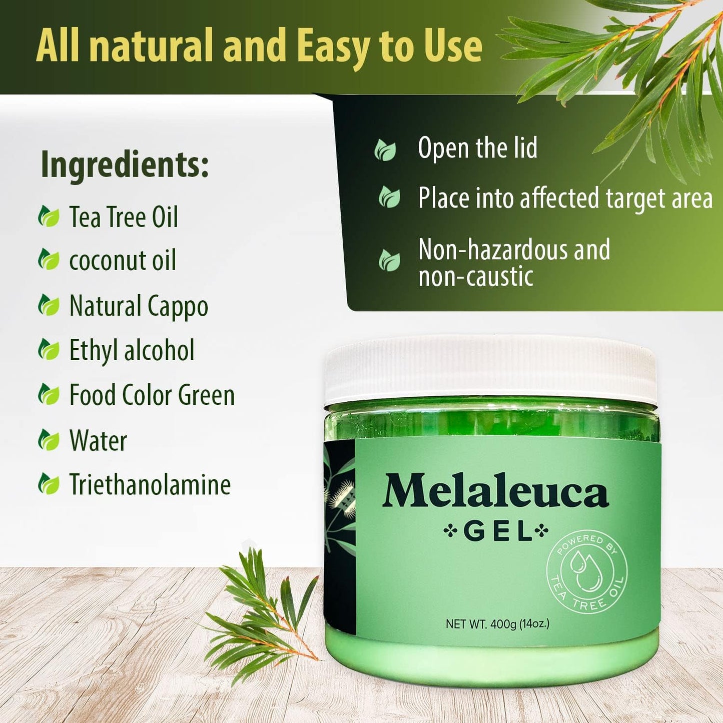 Melaleuca Gel All Natural Odor Eater with 100 Percent Australian Tea Tree Essential Oil that naturally cleans the air of allergens. Clean air in moist basements, RV's, Boats, and more (28 oz)
