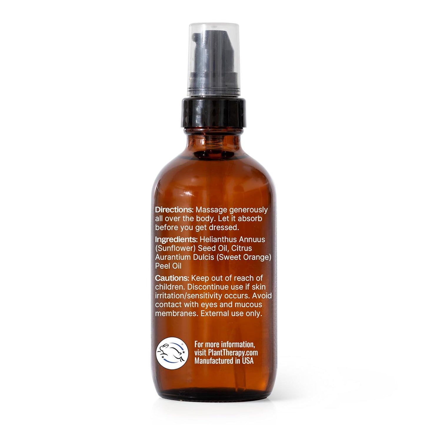 Plant Therapy Sweet Orange Body Oil 4 oz Uplifting & Mood-Boosting Scent, Made with only Two All-Natural Ingredients, Hydrates & Nourishes Skin