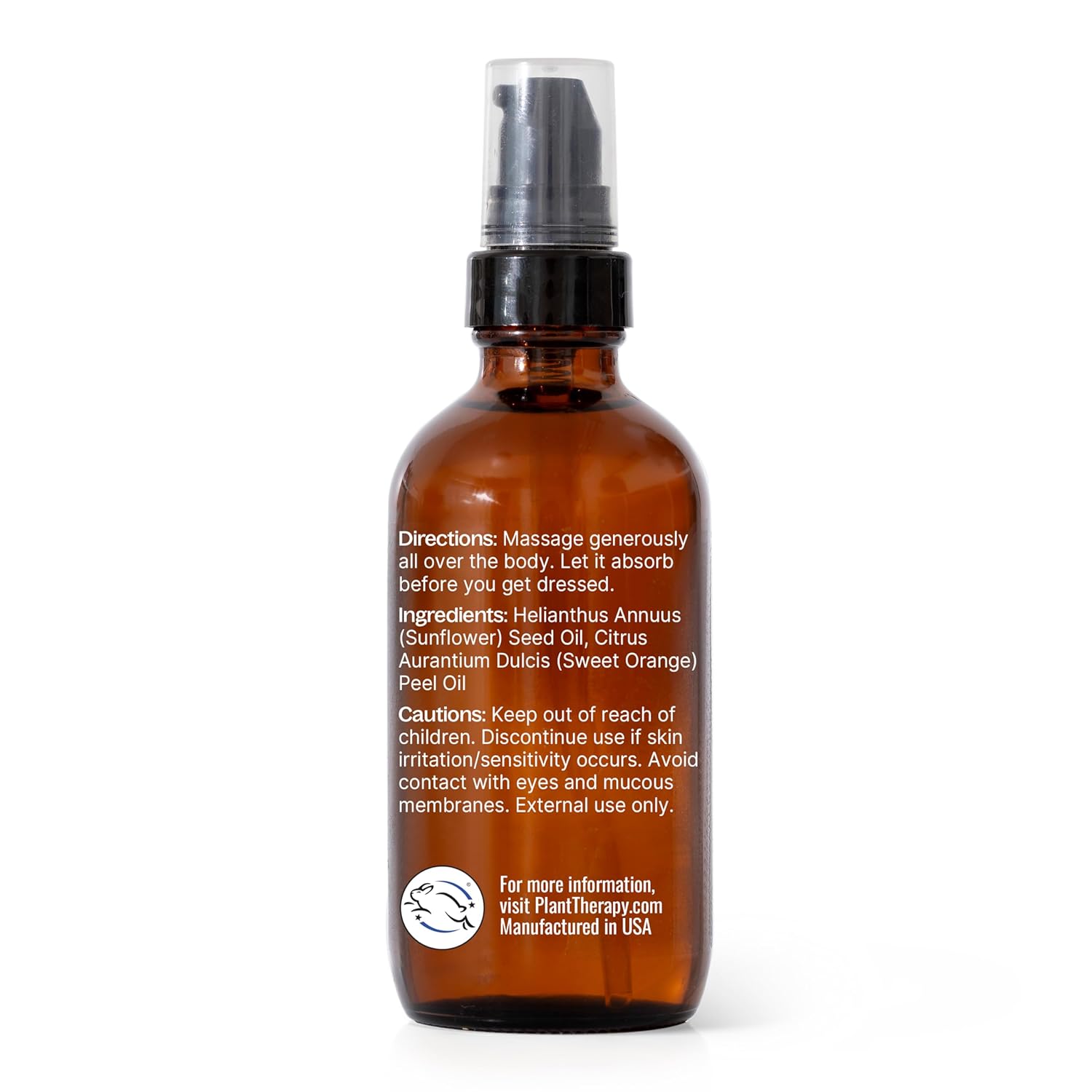 Plant Therapy Sweet Orange Body Oil 4 oz Uplifting & Mood-Boosting Scent, Made with only Two All-Natural Ingredients, Hydrates & Nourishes Skin
