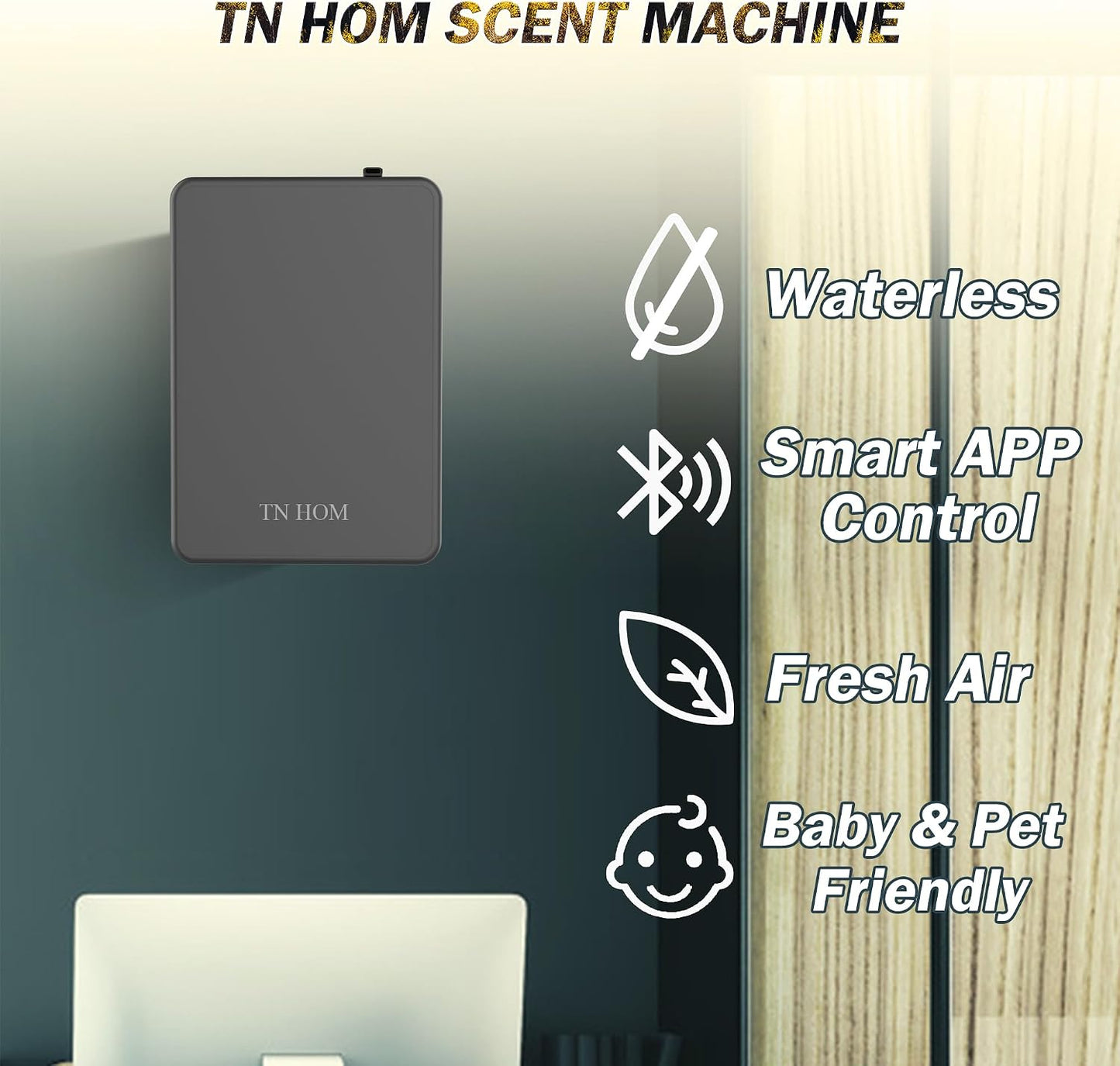 Smart Bluetooth Scent Air Machine for Home, Cold Air Technology Waterless Essential Oil Diffuser 500ML, Scent Cover Up to 1,450 Sq. Ft - Aromatherapy Fragrance for Large Room, Office, Hotel