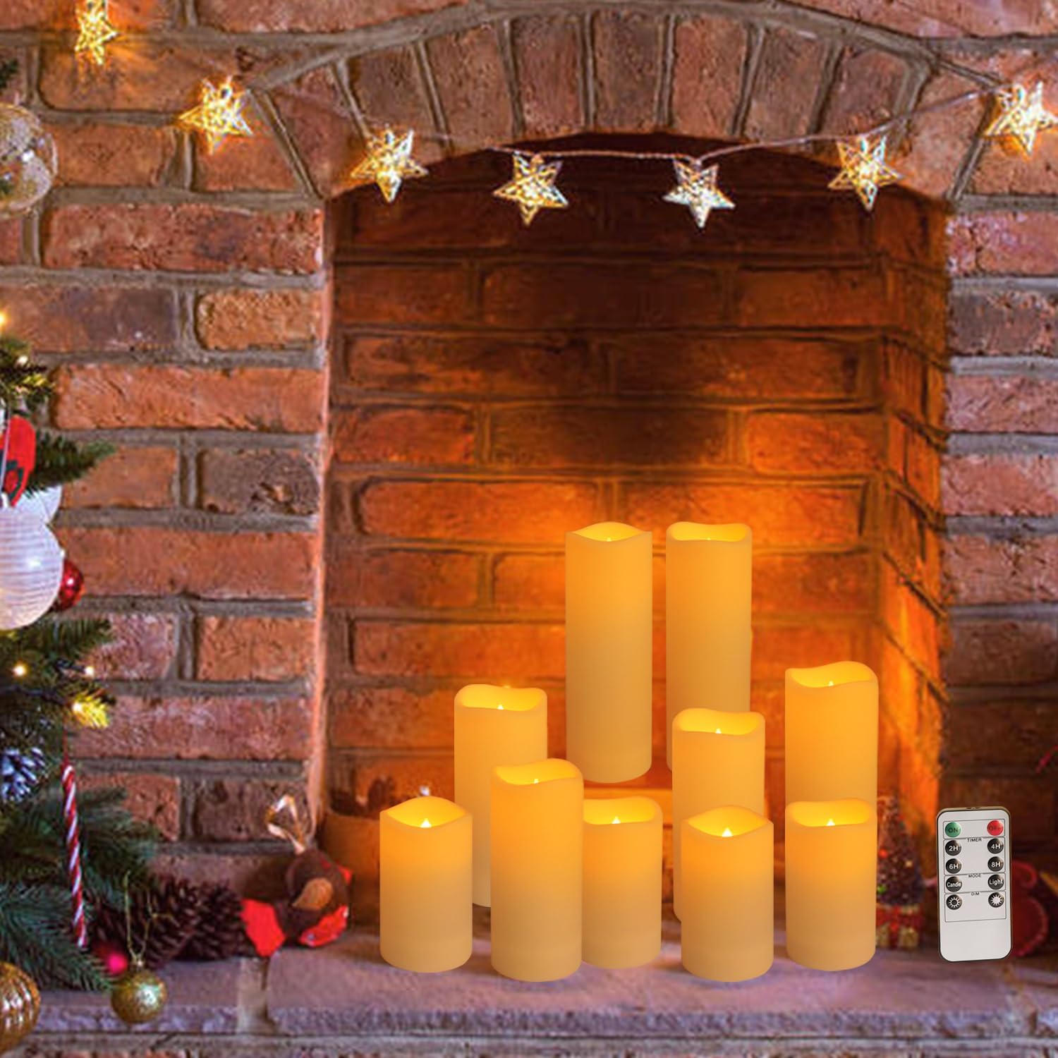 24pack Flickering Flameless Candle with Remote (D2.2 X H4 ”5” 6” inch), 24-Hour Cycling Waterproof Fake LED Lights for home décor, Table Decorations, Wedding, Anniversary, Halloween, Christmas