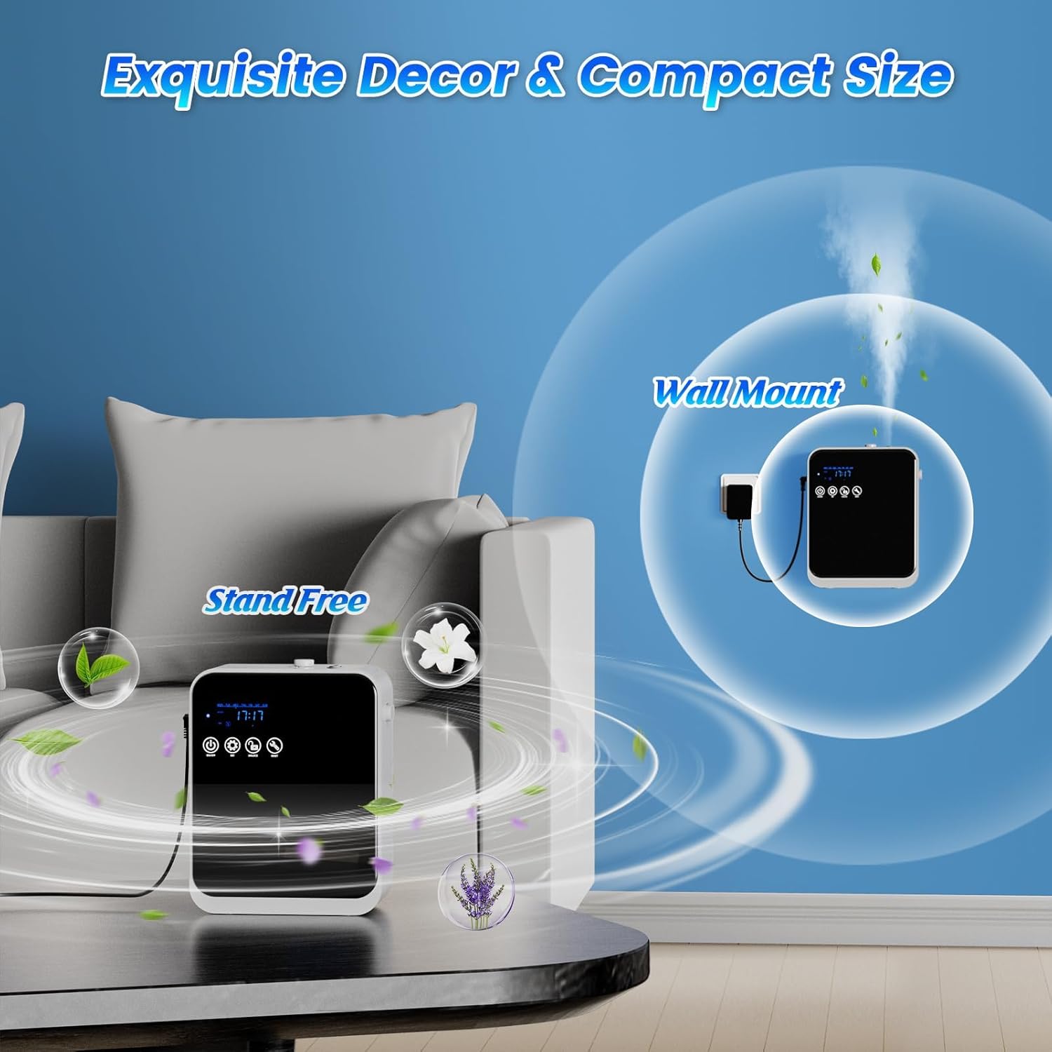 Waterless Essential Oil Diffuser,Hotel Home Aromatherapy Scent Diffuser with APP Control & Touch Screen,Auto Timer,250ml,Cover 1500 sq.ft|Whole House,Large Room Air Freshener for Home,Father's Day
