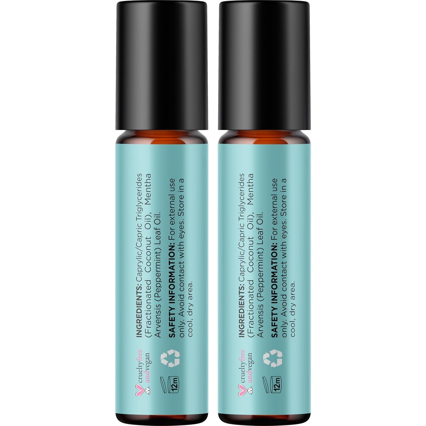 Peppermint Oil Roll on - Pure Peppermint Rollerball Essential Oil Aromatherapy Stick for Headaches - Natural Travel Essential and Pregnancy Must Have for Headaches Energy & Focus Support (2 Pack)
