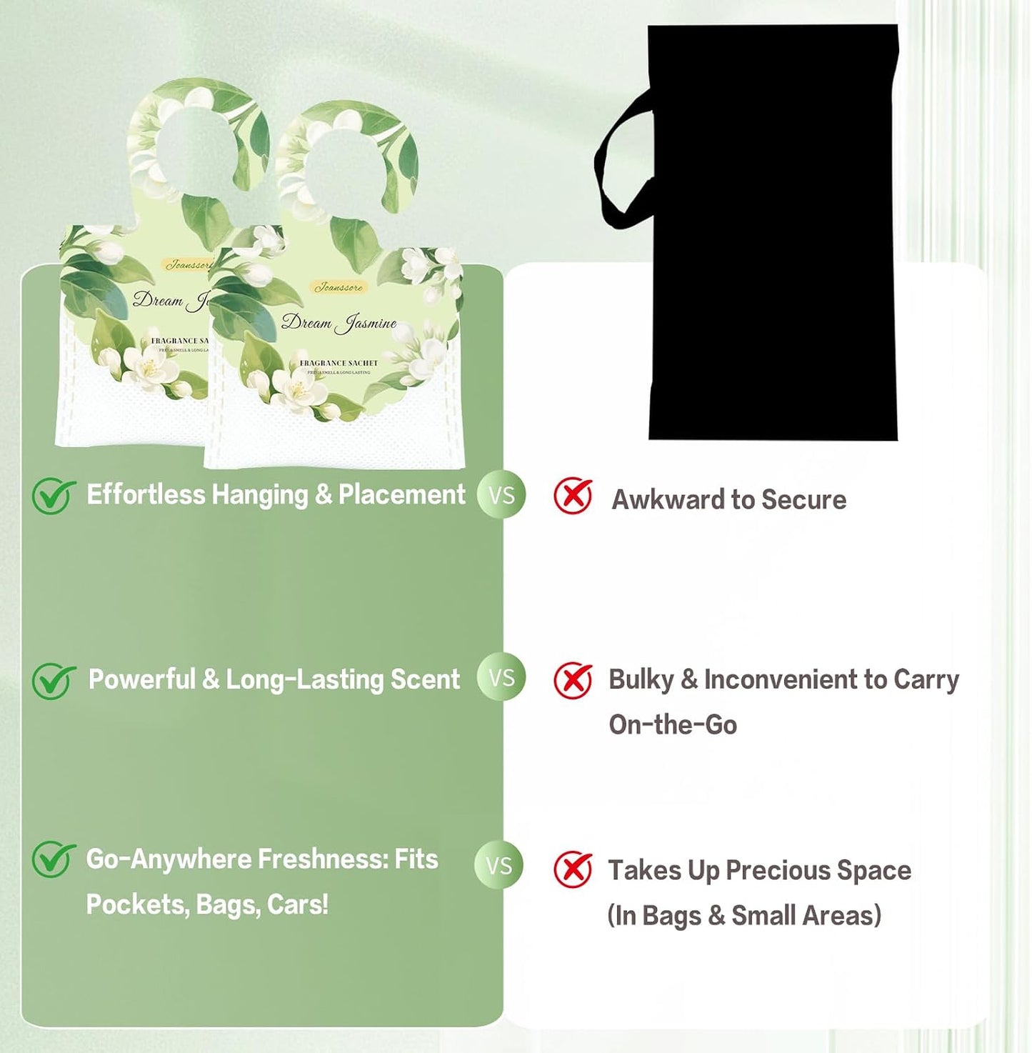 15 Packs Scented Sachets Bag for Drawers and Closets, Home Fragrance Sachet, Long-Lasting Hanging Closet Deodorizer Smell Goods for House (Dream Jasmine)