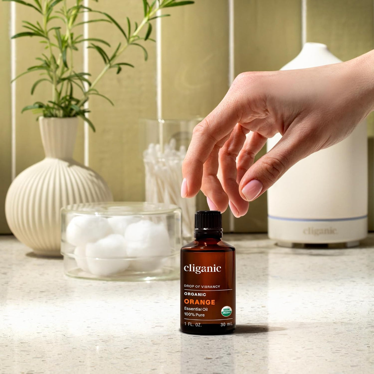 Cliganic Organic Sweet Orange Essential Oil for Diffuser, 100% Pure 0.33oz