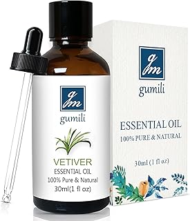 GM Gumili Vetiver Essential Oil 1 Oz - 100% Pure & Natural Vetiver Oil for Diffuser, Aromatherapy, Skin, Hair, Massage, Relaxing Scent