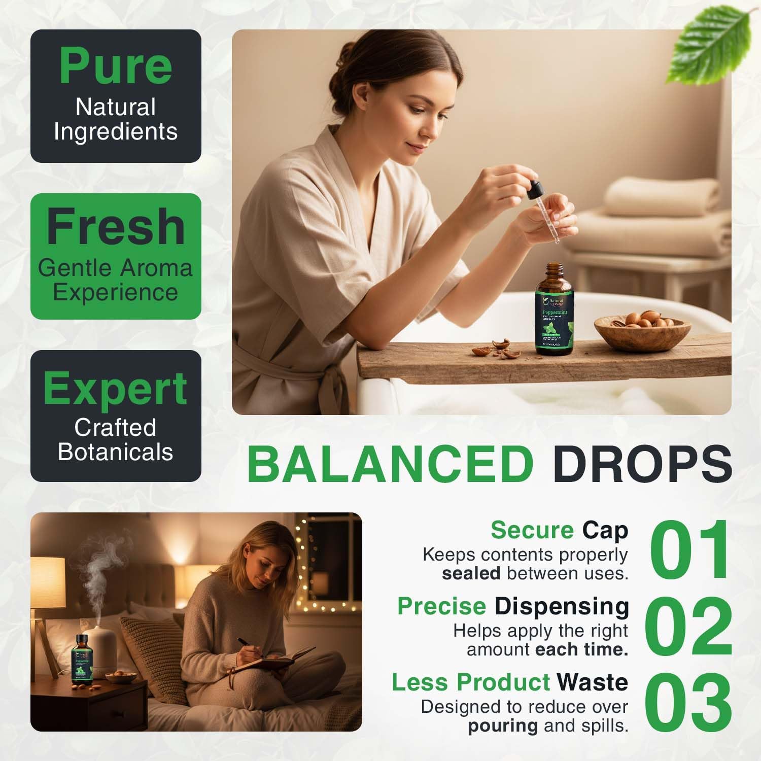 Peppermint Essential Oil - Pure Aromatherapy Oil for Diffusers, Hair Growth, Skin, Scalp Care, Massage | Refreshing Hair Oil for Women & Men | Essential Oil for Diffuser | 4 Fl Oz (118 mL)