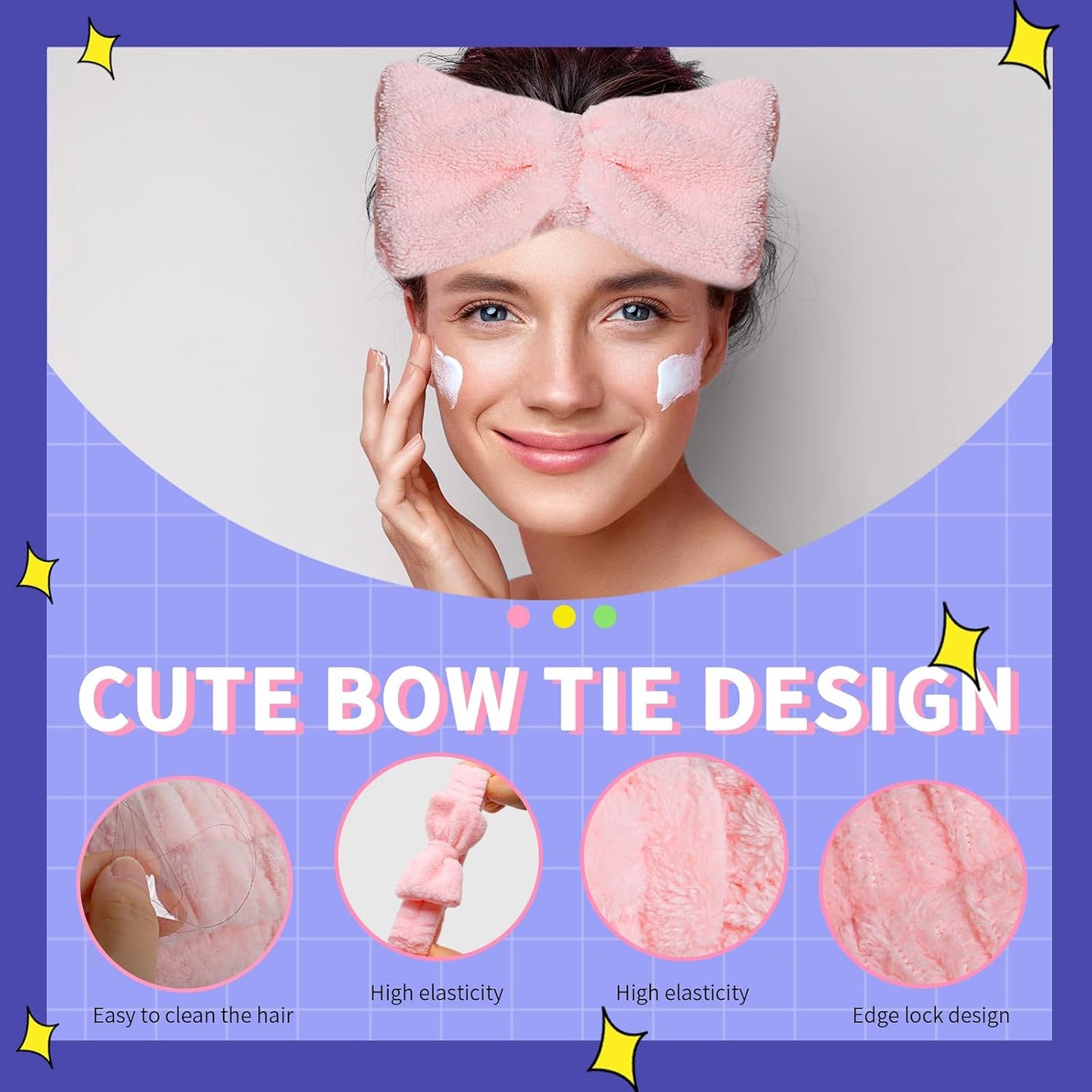 WSYUB Spa Headbands, Makeup Headband,Bow Headband for Washing Face skincare headbands for women,Easter Basket Stuffers Gifts