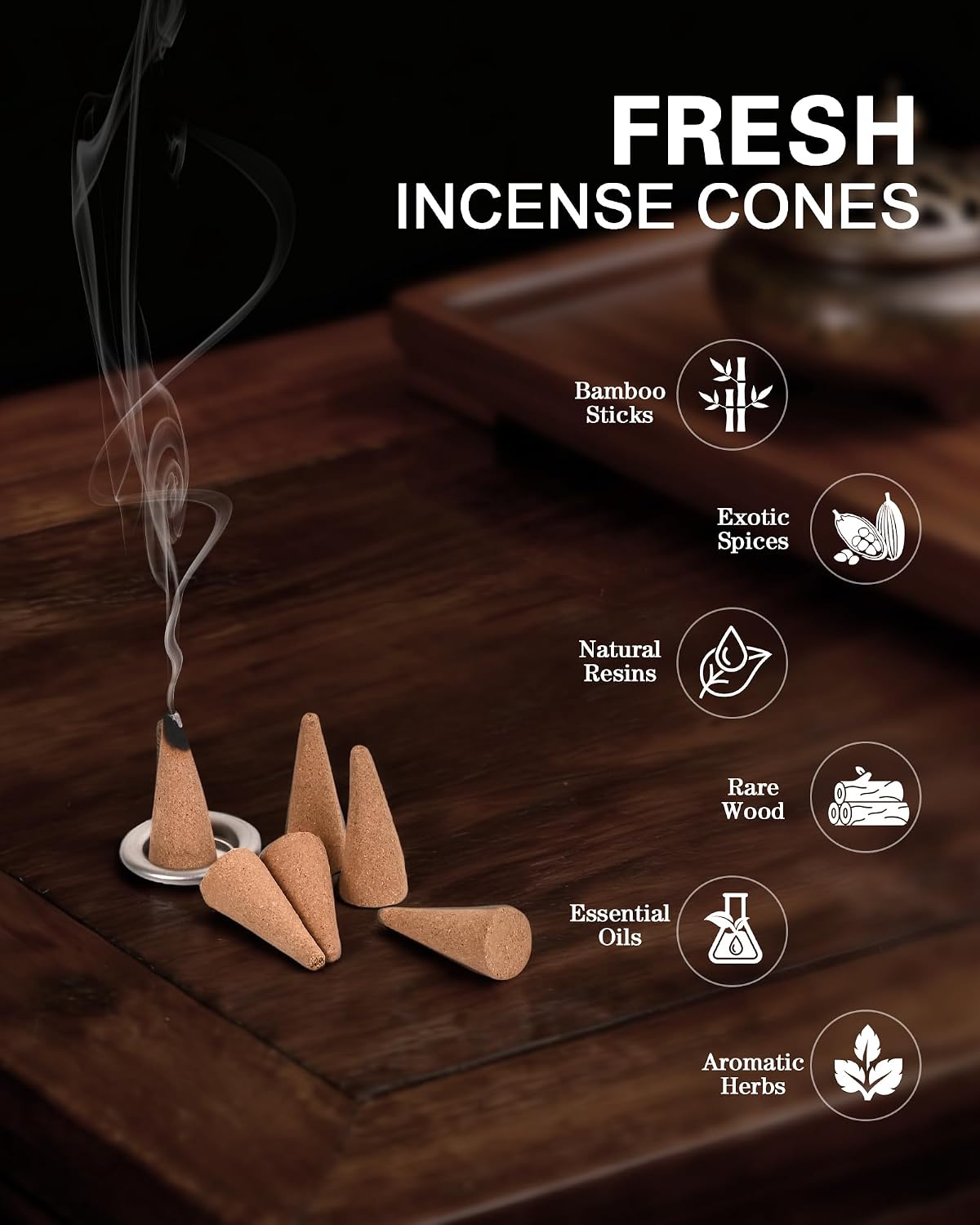 Christmas Incense Cones 96 pcs - Balsam Fir Create a Warm Cozy Holiday Atmosphere with Festive Aromas