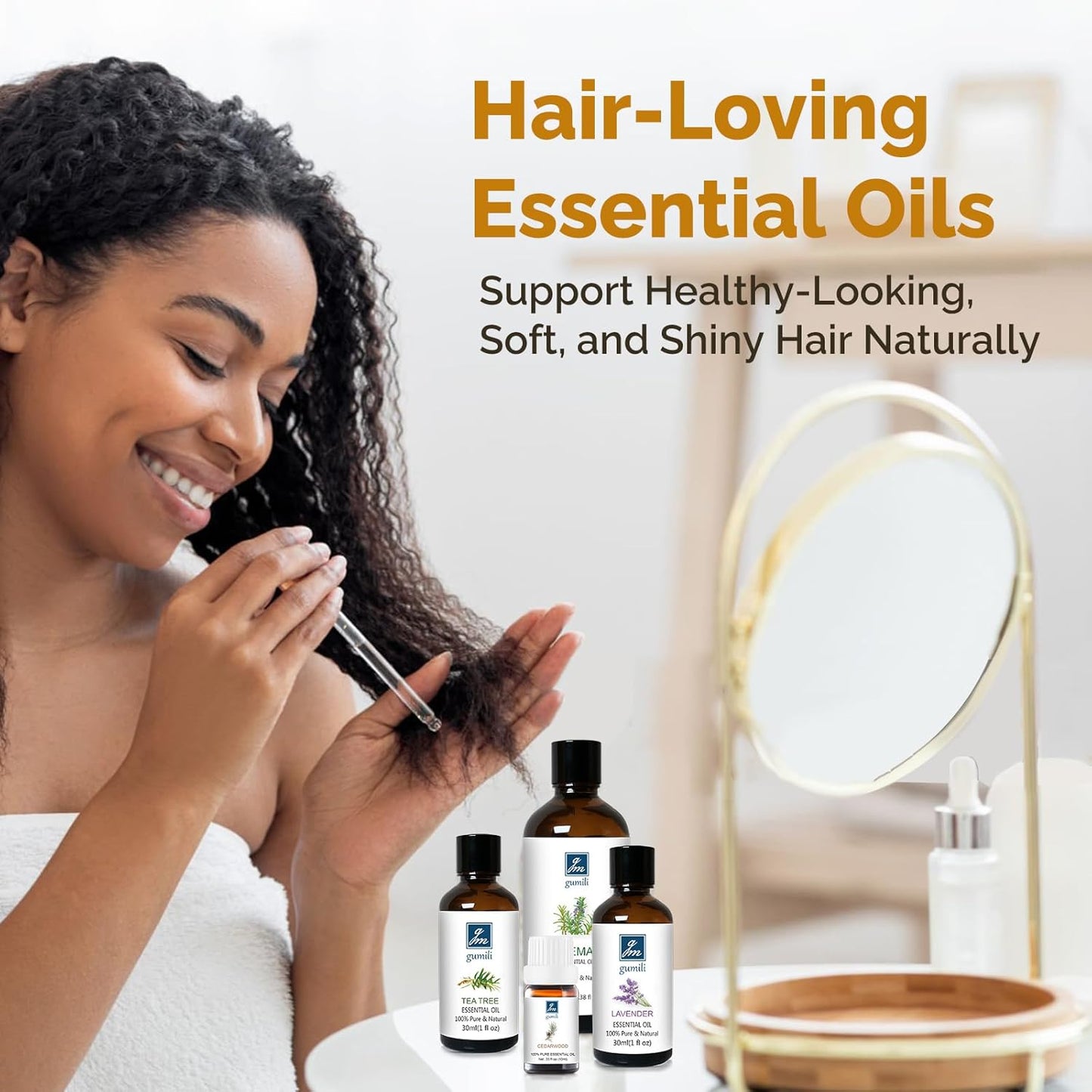 GM Gumili Rosemary Essential Oil, Pure Undiluted Rosemary Oil for Hair Growth, Diffuser, Skin, Spray - 100ml