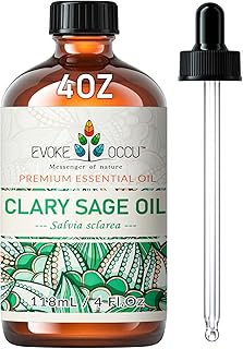 EVOKE OCCU Clary Sage Oil Essential Oil for Relaxation, Moisturize Skin, Air Freshening, Add to Spray and Diffuser - 4 FL Oz
