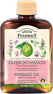 Anti-Cellulite Massage Oil - Helps Reduce Cellulite by Encouraging Lymph Flow - Essential Oils of Juniper, Lavender, Cypress, Lime and Almond - 200ml