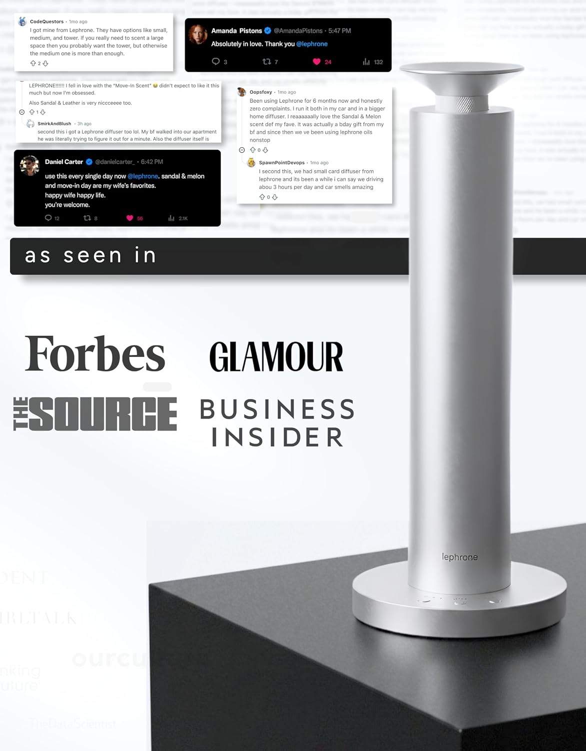 Waterless Essential Oil Diffuser with Smart App | Nebulizer, Aroma Diffuser, Fragrance, Scent Air Machine, 50 ml, Remote, Cold Air Diffuser, Aromatherapy for Home Scenting, Portable