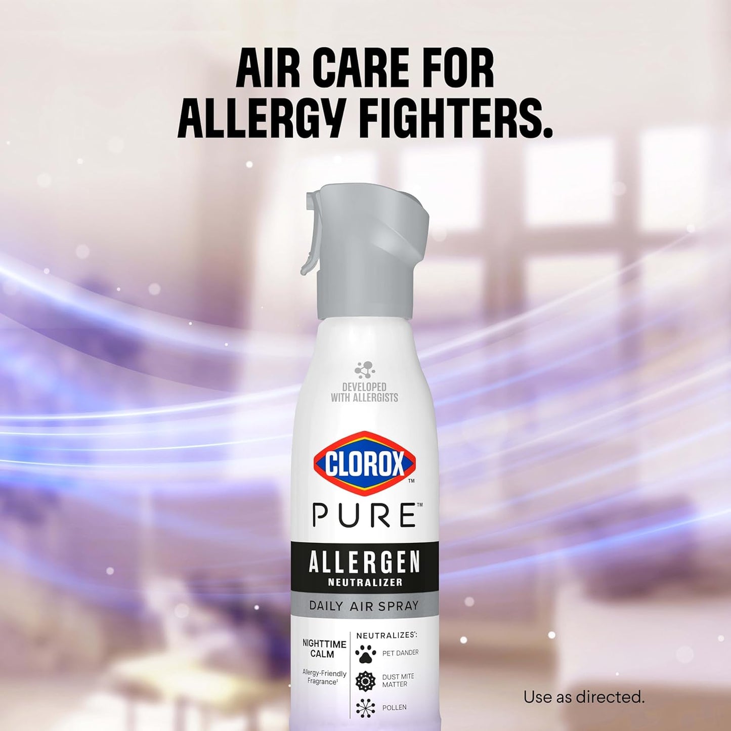Clorox PURE Allergen Neutralizer Daily Air Spray, Nighttime Calm, 8 Ounces