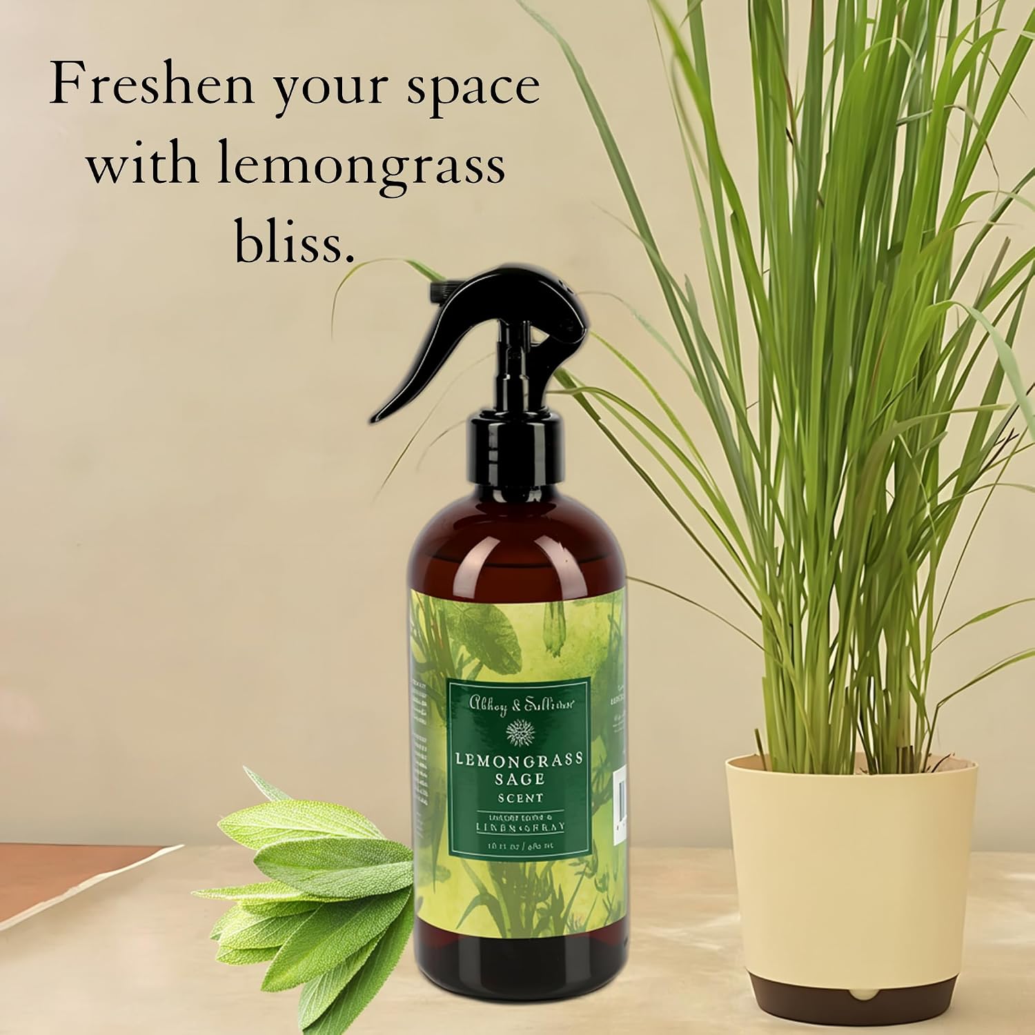 Abbey & Sullivan Linen Spray, Lemongrass Sage, 16 oz