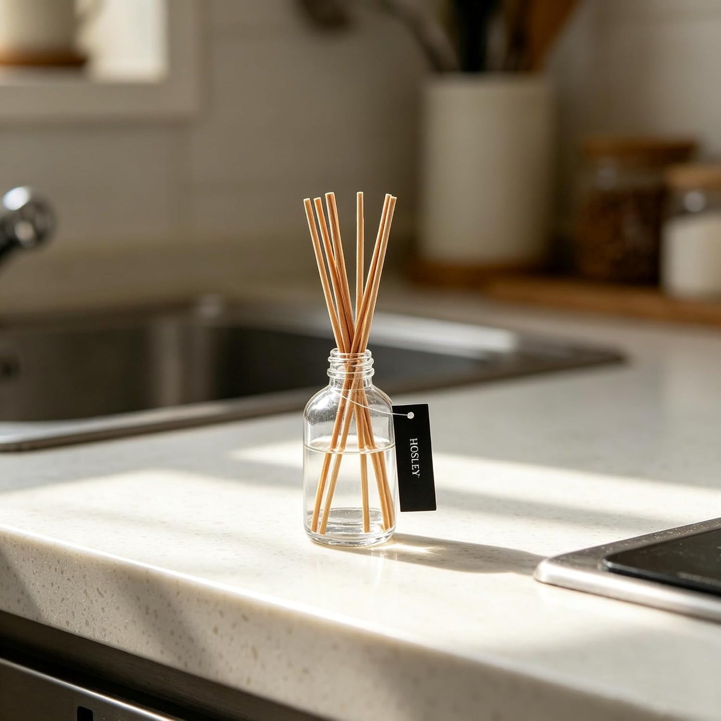 Hosley Reed Diffuser Bottles Set of 4 (85 ml) – Refillable Glass Empty Bottles for Essential Oils, Home Fragrance, Aromatherapy & Décor