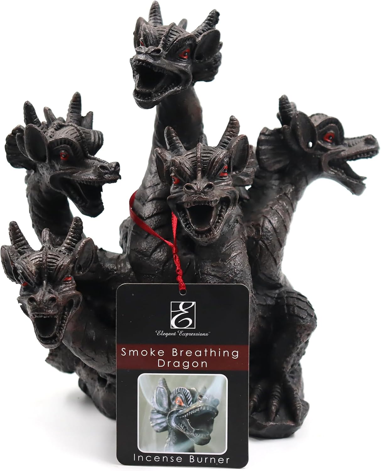 Hosley Resin Dragon Décor Statue Incense Cone Burner 8.5 Inch High, Ideal for Aromatherapy and Fantasy Décor Discover Mystical Elegance, Home Décor, Office, Spa