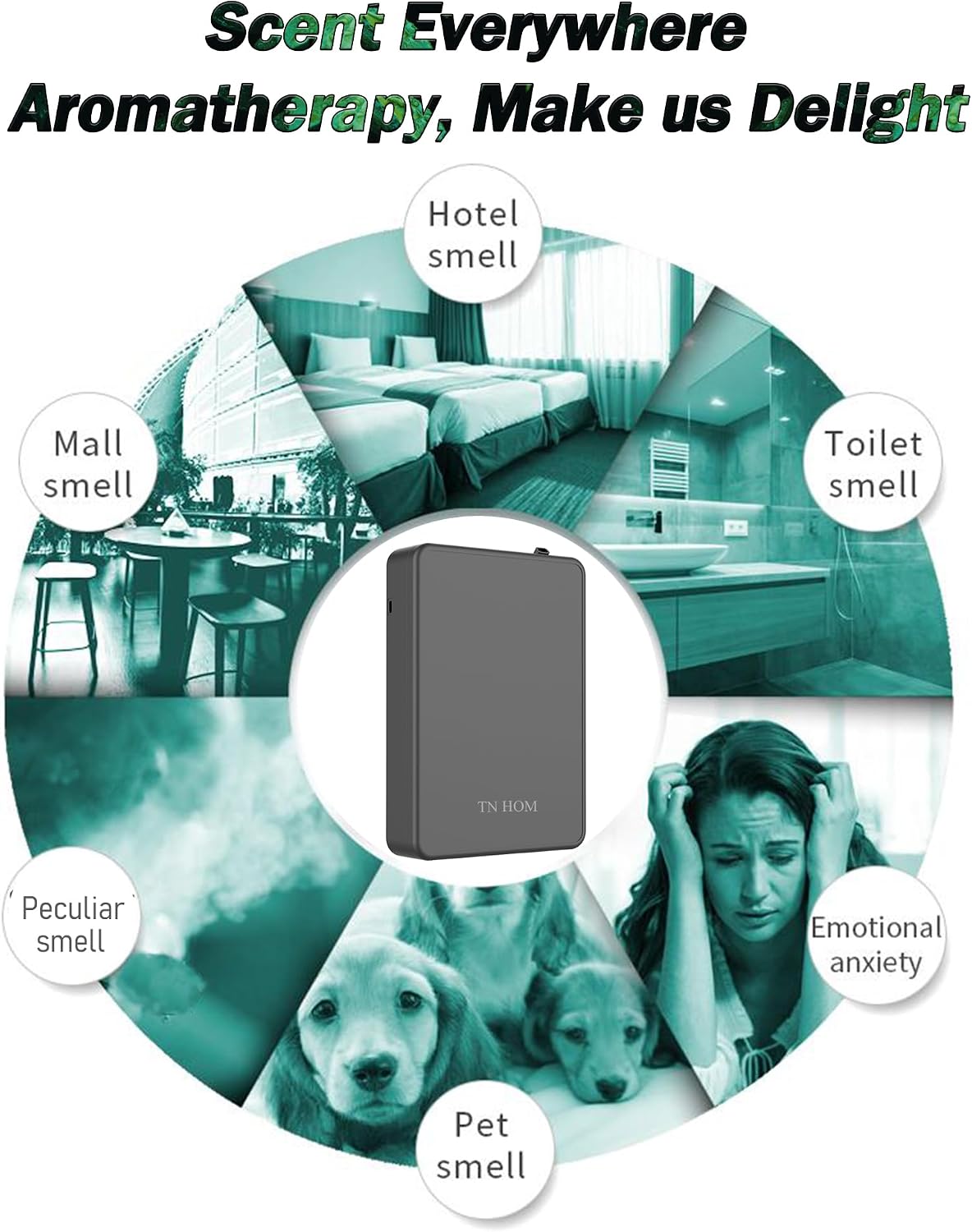 Smart Bluetooth Scent Air Machine for Home, Cold Air Technology Waterless Essential Oil Diffuser 500ML, Scent Cover Up to 1,450 Sq. Ft - Aromatherapy Fragrance for Large Room, Office, Hotel