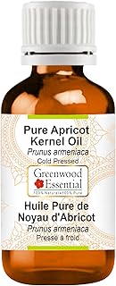 Greenwood Essential Apricot Kernel Oil (Prunus armeniaca) | Cold Pressed | Natural | Undiluted | for Diluting Essential Oils | for Skin & Massage | Men & Women | 30ml (1 oz)