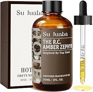 SU JUABA The R.C. Amber Zephyr Diffuser Oil Luxurious Hotel-Inspired Scent - Ambergris Sea Breeze Abies Fabri for Aromatherapy Machines & DIY Crafting - 1Fl Oz