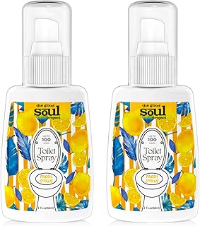 THE GOOD SOUL PROJECT Toilet Spray for Poop, Fresh Citrus, Bathroom Spray Odor Eliminator, 2Fl Oz 2 Pack