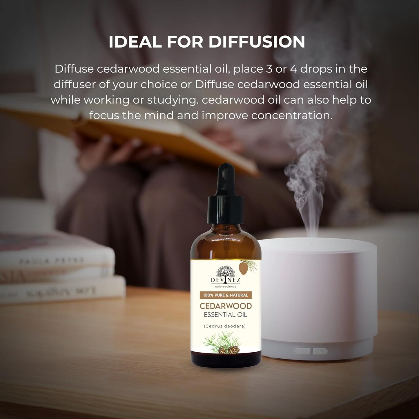 Devinez Cedarwood Essential Oil 30ml/ 1.01 Fl Oz | 100% Natural| for Aromatherapy & Hair Care