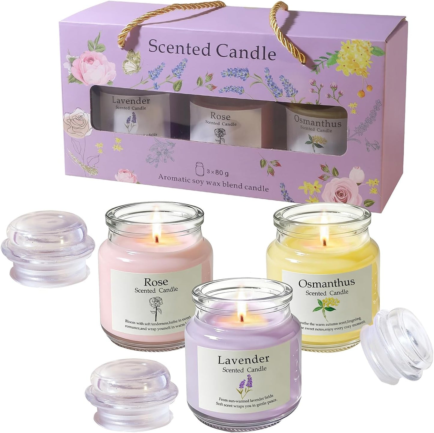 2026 Scented Candles for Women, 8.5oz(3x80g),Soy Wax Aromatherapy Candles for Girls Birthday,3 Votive Candles for Stress Relief, Graduation Gift.