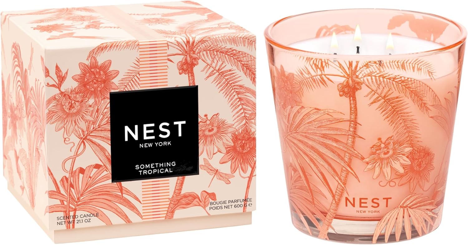 NEST New York Scented Decorative 3-Wick Candle, Something Tropical - 21.2 oz