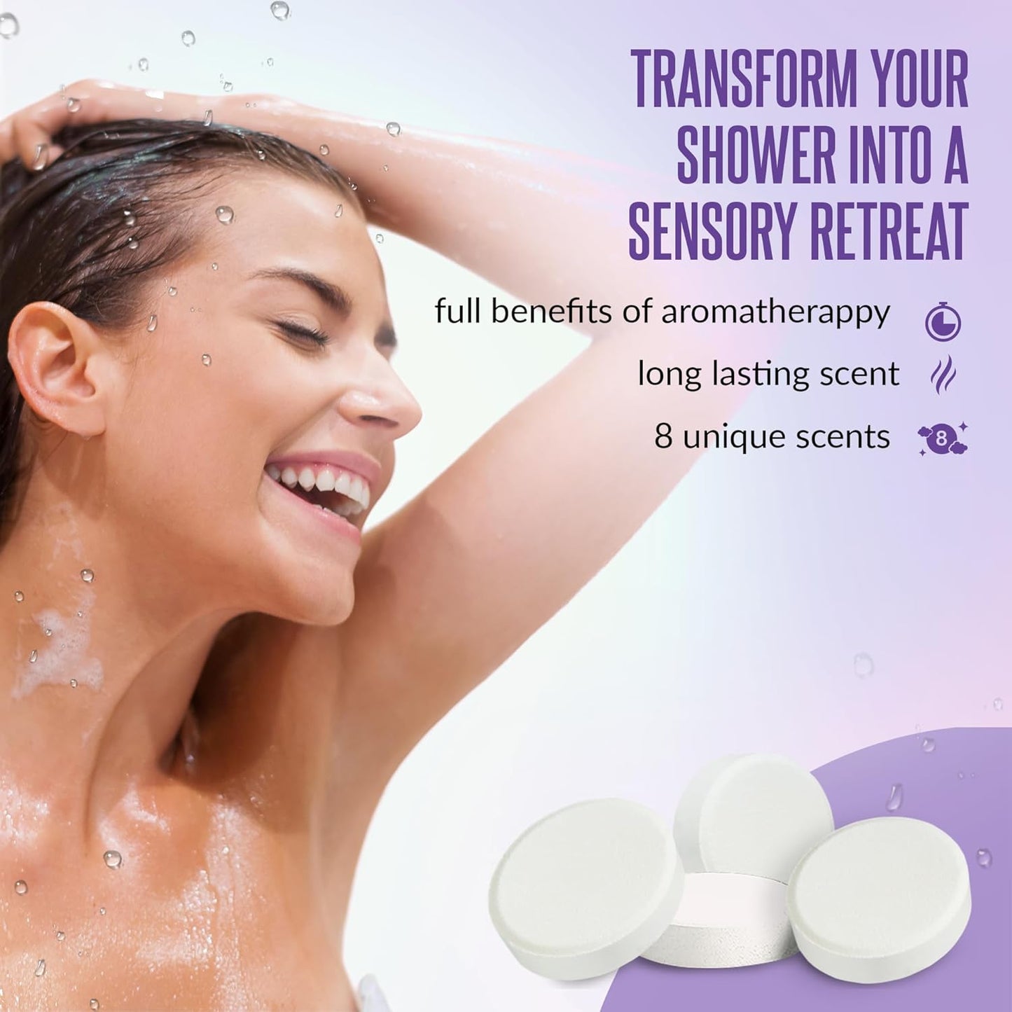 GOSSBY Shower Steamers Aromatherapy (8 Pcs) - Stress Relief Gift for Women Teen - Birthday, Thank You Gift for Coworker, Teachers Appreciation, Natural Essential Oils, Self Care Relaxation Home Spa