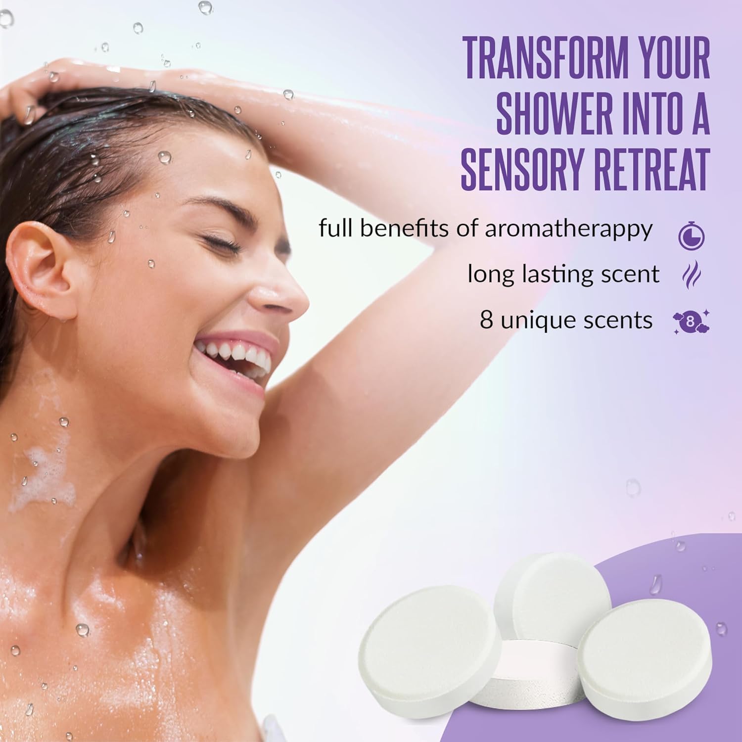 GOSSBY Shower Steamers Aromatherapy (8 Pcs) - Stress Relief Gift for Women Teen - Birthday, Thank You Gift for Coworker, Teachers Appreciation, Natural Essential Oils, Self Care Relaxation Home Spa