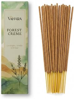 Masala Incense Sticks Forest Crème 100g Natural Hand Rolled Masala Incense with Lavender Vanilla and Amber Fragrance Notes for Meditation Relaxation and Home Fragrance