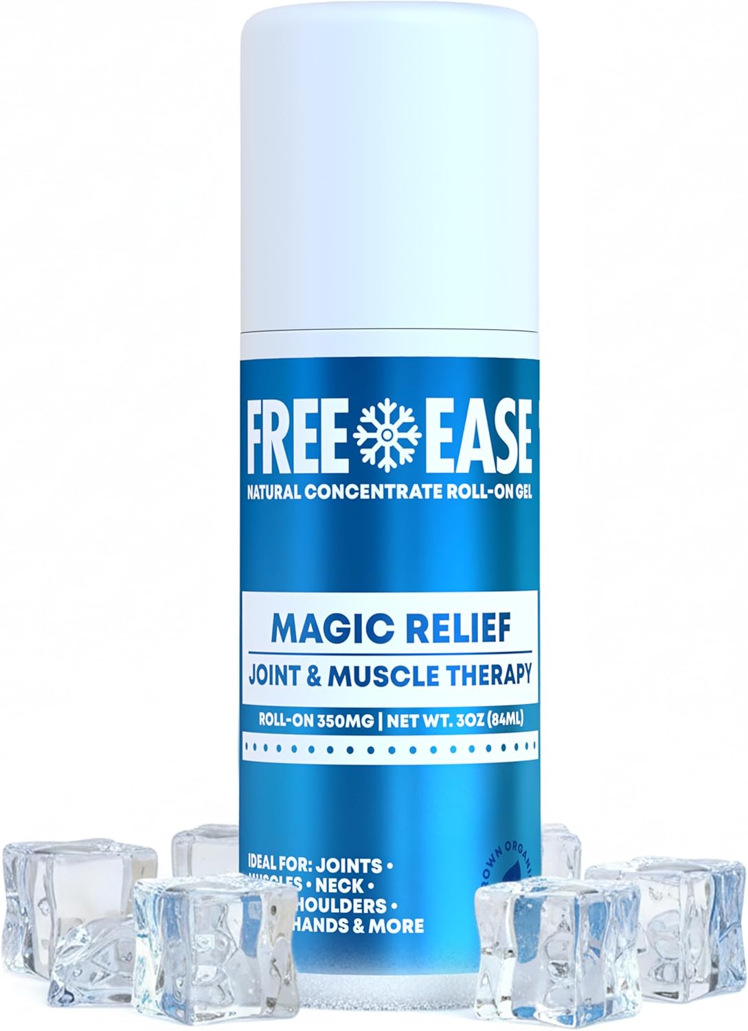FREE EASE Magic Relief Roller - Light Solution | Roll On Gel for Muscle Recovery, Joint, Back, Shoulder, Knee & Neck Support | Fast Acting Menthol Topical Gel Roll On - Made in USA
