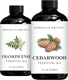 Brooklyn Botany Frankincense & Cedarwood Essential Oils – 4 Fl Oz (Pack of 2) – 100% Pure & Natural – Earthy & Grounding Aromatherapy Blend