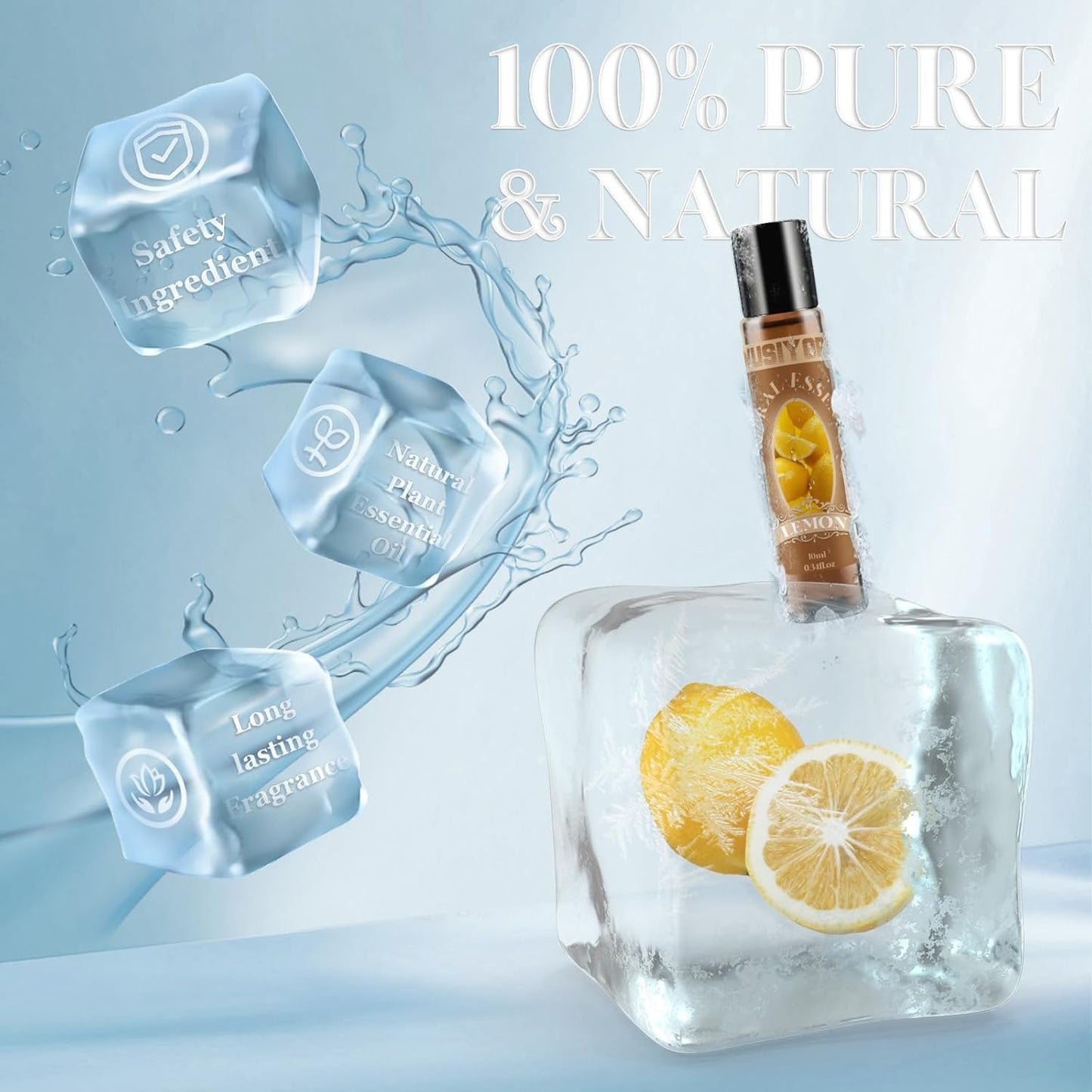 Lemon Essential Oil 10ML - 100% Pure and Natural Therapeutic Grade Oils for Aromatherapy Diffuser - 0.34 Fl Oz/Lemon