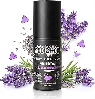 Pooshoo Lavender Vanilla Before You Go Toilet Spray - Bathroom Odor Eliminator Traps Odors & Leaves A Fresh, Soothing Fragrance - Poop Spray for Home & Travel - 2oz