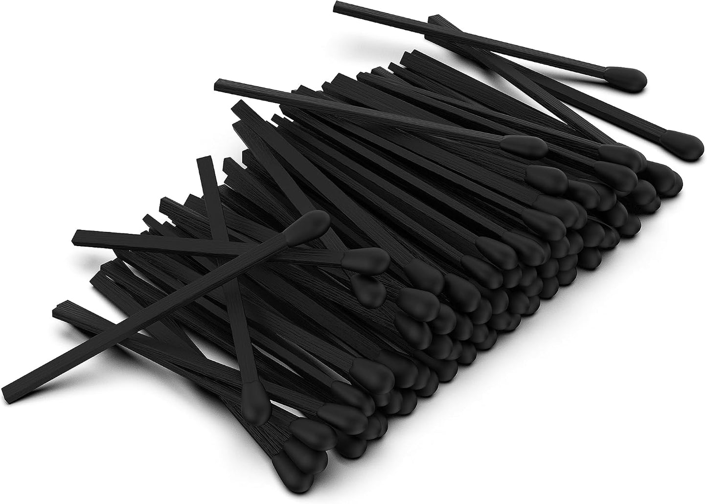 100 Count 4-Inch Black Tip Matches + Striker: Rustic Charm Fancy Matches - Wooden Artisan Matchsticks for Decorative Cloche Jars, Fireplaces, and BBQ