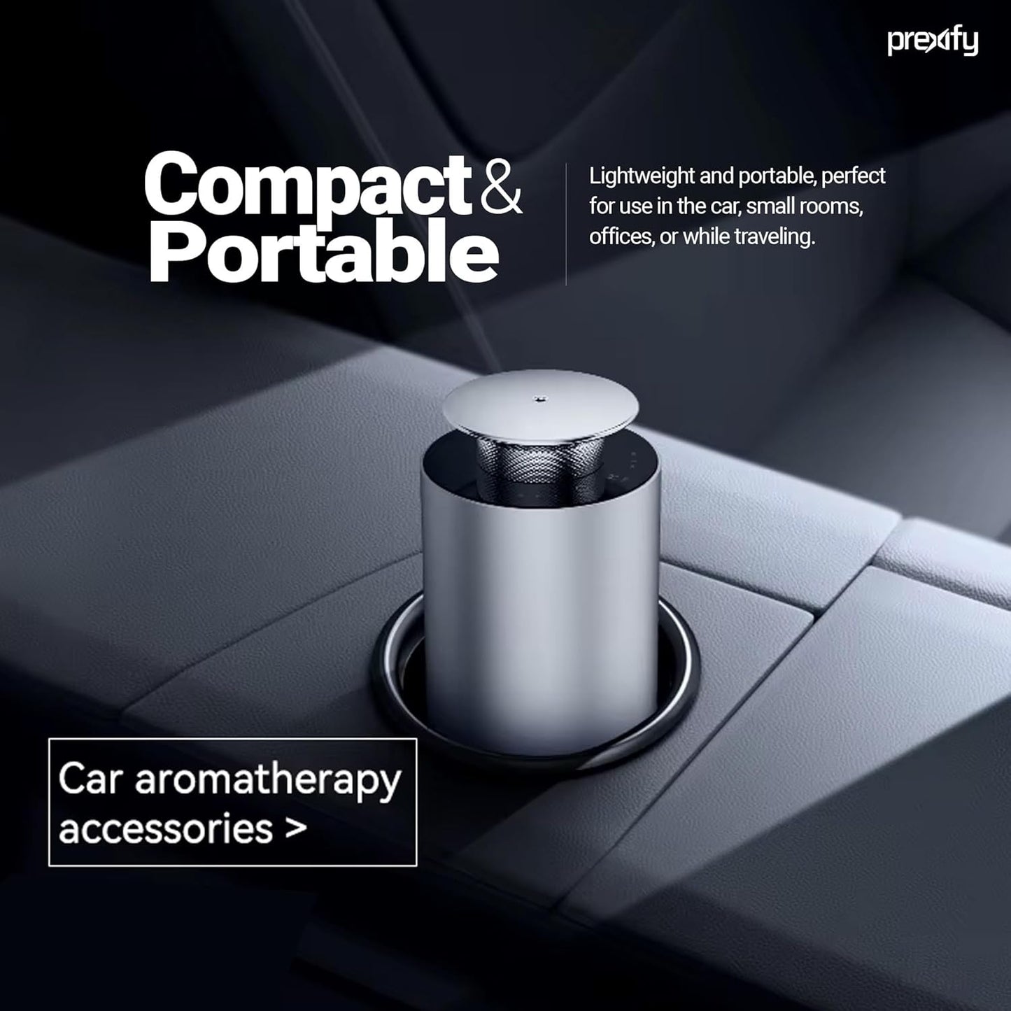 Smart Car Aroma Diffuser 30ml – USB Rechargeable, Waterless Essential Oil Scent Air Machine for Car & Home, 3 Intensity Modes, Long-Lasting Aroma, Portable & Travel-Friendly