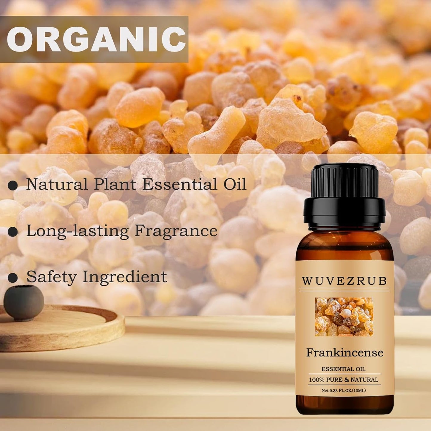 Frankincense Essential Oils 10ML, 100% Pure and Natural Essential Oil for Aromatherapy Diffuser - 0.33 Fl Oz/Frankincense