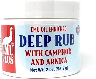 Montana Emu Ranch - EMUPlus Deep Rub with Camphor and Arnica 2 Ounce Jar - Made with 100% Pure Emu Oil - Formulated for Older, Active Athletes