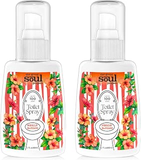 THE GOOD SOUL PROJECT Toilet Spray, Hibiscus Blossom, Bathroom Toilet Odor Eliminator, Air Freshener for Home, 2 Fl Oz Each Pocket Travel Size(2 Pack)
