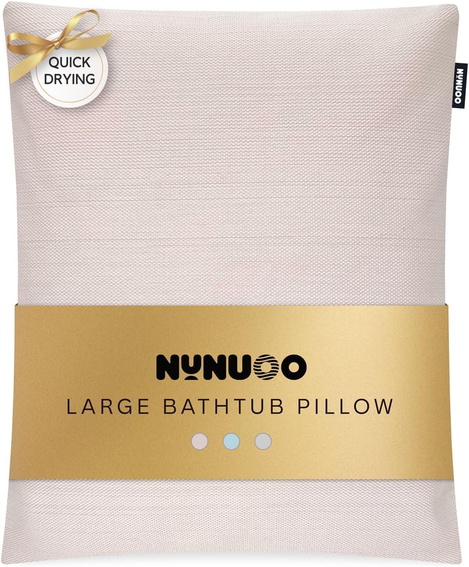 Bath Pillows for Tub Neck and Back Support,Bathtub Cushion backrest headrest Neck Pillow,tub Pillow for Bathtub,3D Mesh Core,Breathable,Quick-Drying,Ergonomic Comfort (Pearl